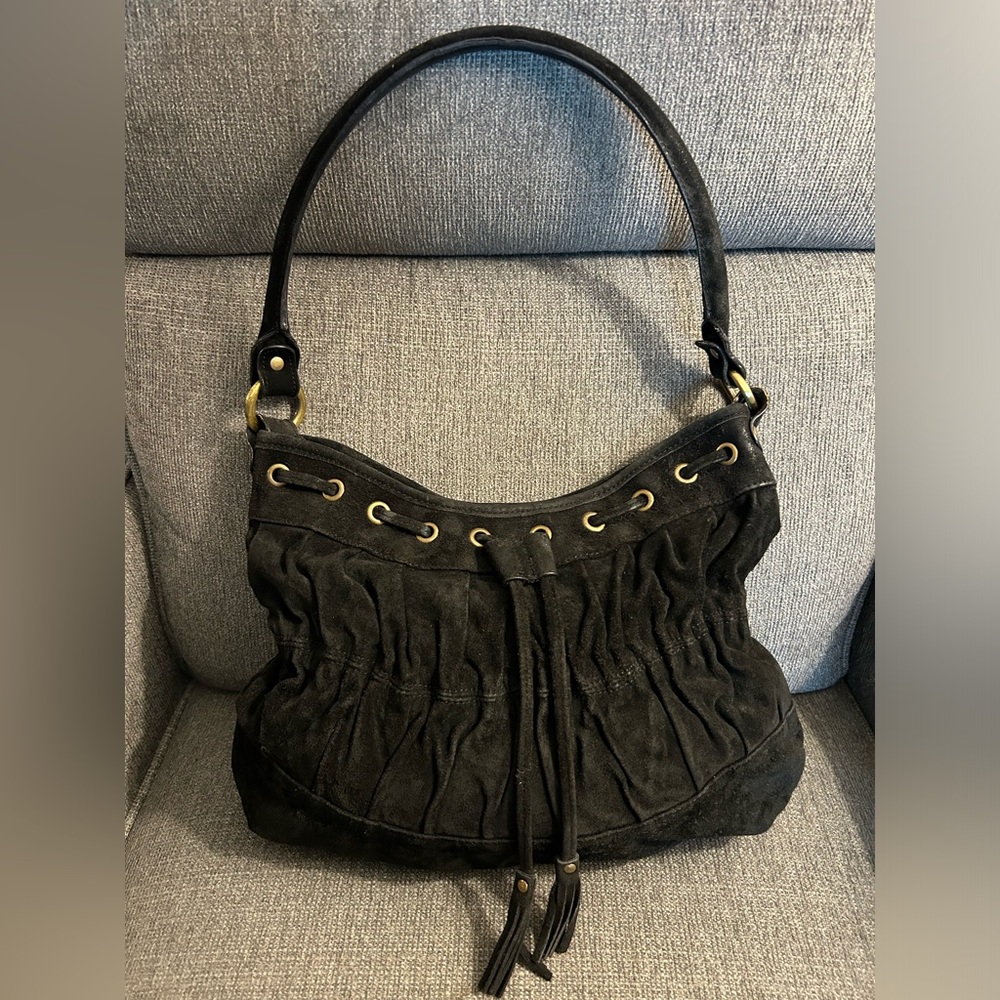 Nine West suede black shoulder bag